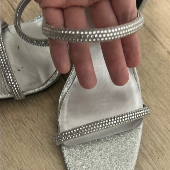 Nine West Silver Heels with Rhinestone Straps - Picture 11 of 11